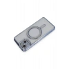 Mey İthalat®  iPhone 14 Kılıf Joke Simli Magneticsafe Kılıf - Mavi