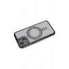 Mey İthalat®  iPhone 14 Kılıf Joke Simli Magneticsafe Kılıf - Siyah