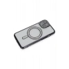 Mey İthalat®  iPhone 14 Kılıf Joke Simli Magneticsafe Kılıf - Siyah