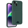 Mey İthalat®  iPhone 14 Kılıf Kelvin Kartvizitli Silikon - Koyu Yeşil