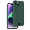 Mey İthalat®  iPhone 14 Kılıf Kelvin Kartvizitli Silikon - Koyu Yeşil