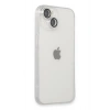 Mey İthalat® iPhone 14 Kılıf Luko Lens Silikon - Gümüş