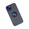 Mey İthalat®  iPhone 14 Kılıf Montreal Yüzüklü Silikon Kapak - Lacivert