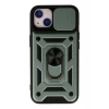 Mey İthalat®  iPhone 14 Kılıf Pars Lens Yüzüklü Silikon - Yeşil