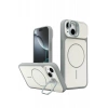 Mey İthalat®   iPhone 14 Pale Magsafe Standlı Kapak - Beyaz