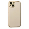 Mey İthalat®  iPhone 14 Plus Kılıf Coco Deri Silikon Kapak - Gold