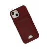 Mey İthalat®   iPhone 14 Plus Kılıf Kelvin Kartvizitli Silikon - Bordo