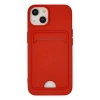 Mey İthalat®  iPhone 14 Plus Kılıf Kelvin Kartvizitli Silikon - Kırmızı