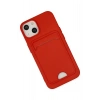 Mey İthalat®  iPhone 14 Plus Kılıf Kelvin Kartvizitli Silikon - Kırmızı
