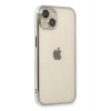 Mey İthalat®  iPhone 14 Plus Kılıf  Lensli Silikon - Gümüş