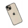 Mey İthalat®  iPhone 14 Plus Kılıf  Lensli Silikon - Siyah