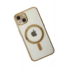 Mey İthalat®  iPhone 14 Plus Kılıf Magneticsafe Lazer Silikon - Gold