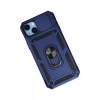 Mey İthalat®  iPhone 14 Plus Kılıf Pars Lens Yüzüklü Silikon - Lacivert