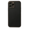 Mey İthalat®  iPhone 14 Pro Kılıf Coco Deri Silikon Kapak - Siyah