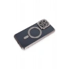 Mey İthalat®  iPhone 14 Pro Kılıf Joke Simli Magneticsafe Kılıf - Gri