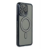 Mey İthalat®  iPhone 14 Pro Kılıf Joke Simli Magneticsafe Kılıf - Lacivert