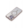 Mey İthalat®  iPhone 14 Pro Kılıf Joke Simli Magneticsafe Kılıf - Pembe