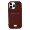 Mey İthalat®  iPhone 14 Pro Kılıf Kelvin Kartvizitli Silikon - Bordo