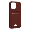 Mey İthalat®  iPhone 14 Pro Kılıf Kelvin Kartvizitli Silikon - Bordo