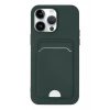 Mey İthalat®  iPhone 14 Pro Kılıf Kelvin Kartvizitli Silikon - Koyu Yeşil