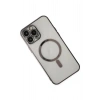 Mey İthalat® iPhone 14 Pro Kılıf Magneticsafe Lazer Silikon - Siyah