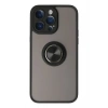 Mey İthalat®  iPhone 14 Pro Kılıf Montreal Yüzüklü Silikon Kapak - Siyah
