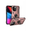Mey İthalat® iPhone 14 Pro Kılıf Sofya Yüzüklü Silikon Kapak - Rose