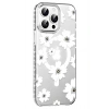 Mey İthalat®   iPhone 14 Pro Max Floral Magsafe Kapak - Beyaz
