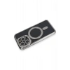 Mey İthalat®  iPhone 14 Pro Max Kılıf Joke Simli Magneticsafe Kılıf - Gri