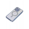 Mey İthalat®  iPhone 14 Pro Max Kılıf Joke Simli Magneticsafe Kılıf - Mavi