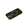 Mey İthalat® iPhone 14 Pro Max Kılıf Rocky Magsafe Kapak - Siyah-Sarı
