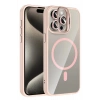 Mey İthalat®   iPhone 14 Pro Max Remim Lensli Magsafe Standlı Kapak - Pembe