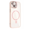 Mey İthalat®   iPhone 14 Remim Lensli Magsafe Standlı Kapak - Pembe