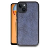 Mey İthalat®   iPhone 15 Kılıf Aras Deri Kapak - Lacivert