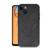 Mey İthalat®   iPhone 15 Kılıf Aras Deri Kapak - Siyah