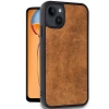 Mey İthalat®  iPhone 15 Kılıf Aras Deri Kapak - Taba