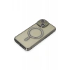 Mey İthalat®   iPhone 15 Kılıf Joke Simli Magneticsafe Kılıf - Gri