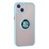 Mey İthalat®  iPhone 15 Kılıf Montreal Yüzüklü Silikon Kapak - Buz Mavi