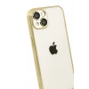 Mey İthalat®   iPhone 15  Lensli Silikon - Gold