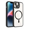 Mey İthalat®   iPhone 15 Plus Remim Lensli Magsafe Standlı Kapak - Siyah