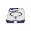 Mey İthalat®  iPhone 15 Pro Hilton Magsafe Kapak - Lacivert