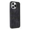 Mey İthalat®  iPhone 15 Pro Kılıf Aras Deri Kapak - Siyah