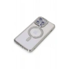 Mey İthalat®  iPhone 15 Pro Kılıf Joke Simli Magneticsafe Kılıf - Gümüş