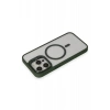Mey İthalat® iPhone 15 Pro Kılıf Roblox Lens Magsafe Standlı Kapak - Koyu Yeşil