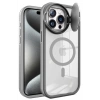Mey İthalat®  iPhone 15 Pro Kılıf Teleskop Lens Magsafe Silikon Kapak - Titan Gri