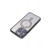 Mey İthalat®  iPhone 15 Pro Max Kılıf Joke Simli Magneticsafe Kılıf - Siyah