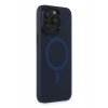 Mey İthalat® iPhone 15 Pro Max Kılıf Lodos Magneticsafe Mat Kapak - Mavi