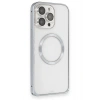 Mey İthalat®  iPhone 15 Pro Max Kılıf Metal Bumper Magneticsafe Kapak - Gri
