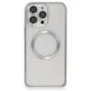 Mey İthalat®  iPhone 15 Pro Max Kılıf Metal Bumper Magneticsafe Kapak - Gri