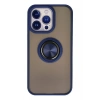 Mey İthalat®  iPhone 15 Pro Max Kılıf Montreal Yüzüklü Silikon Kapak - Lacivert